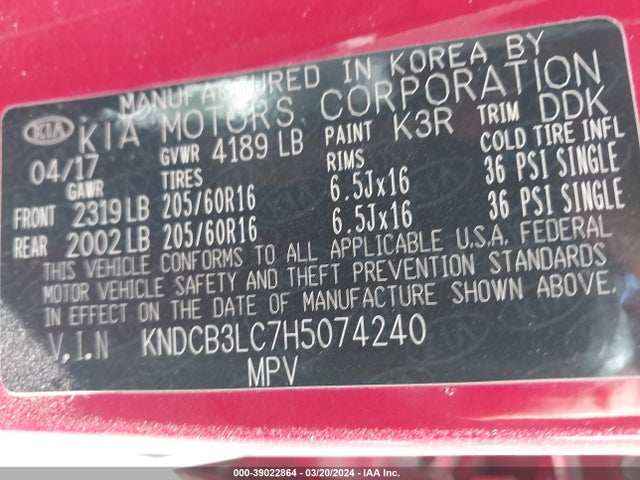 KIA NIRO LX 2017 KNDCB3LC7H5074240 Image 9