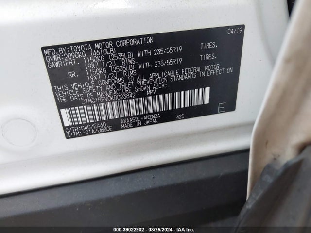 Toyota Rav4 Xle Premium 2019 JTMC1RFV0KD023842 Image 9
