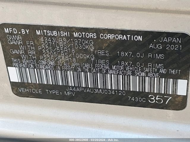 JA4APVAU3MU034120 Mitsubishi Outlander Sport 2.0 Se 2wd
