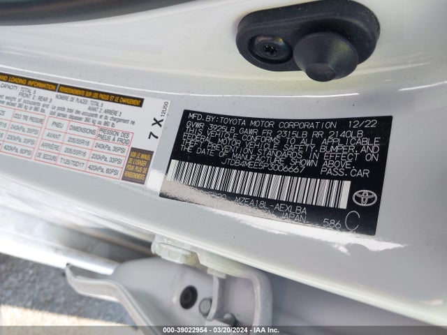 Toyota COROLLA LE 2023 JTDB4MEE5P3006667 Image 9