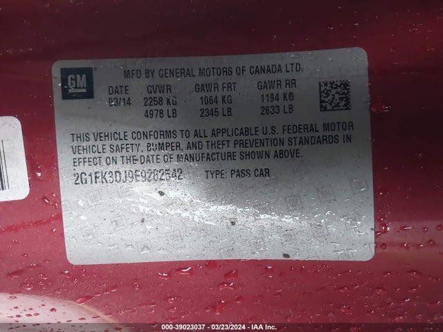 Chevrolet CAMARO 2SS 2014 2G1FK3DJ9E9282542 Image 9