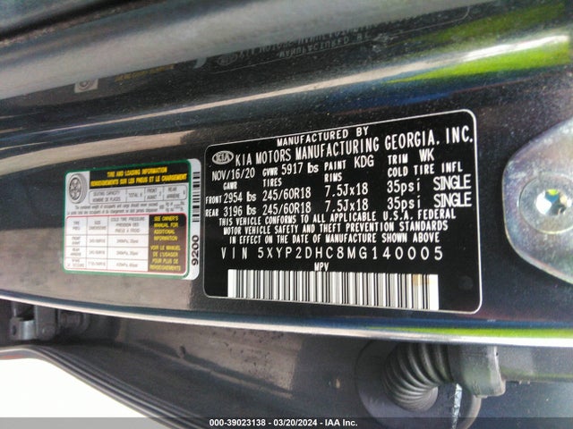 KIA Telluride Lx 2021 5XYP2DHC8MG140005 Image 9