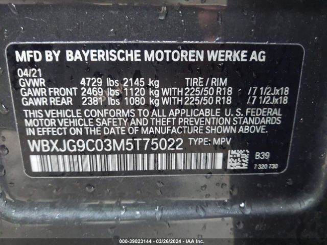 WBXJG9C03M5T75022 BMW X1 Xdrive28i