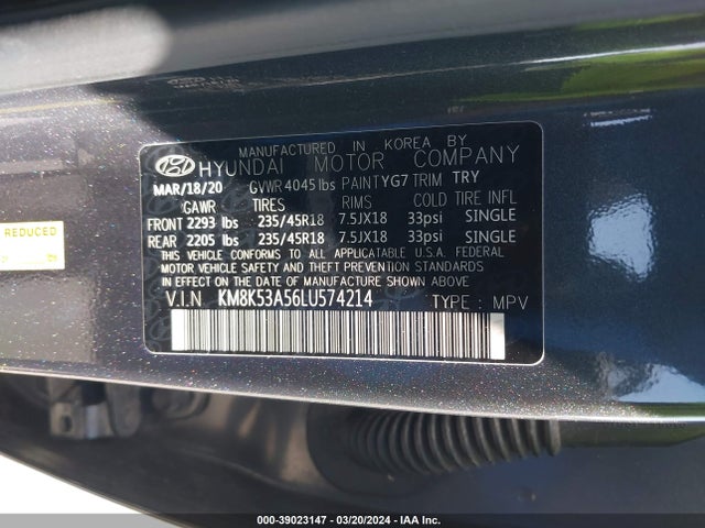 Hyundai Kona Ultimate 2020 KM8K53A56LU574214 Image 9