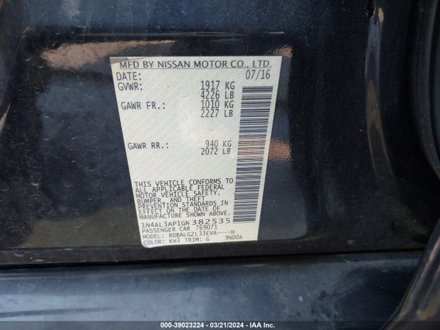 Nissan Altima 2.5 S 2016 1N4AL3AP1GN382535 Image 9