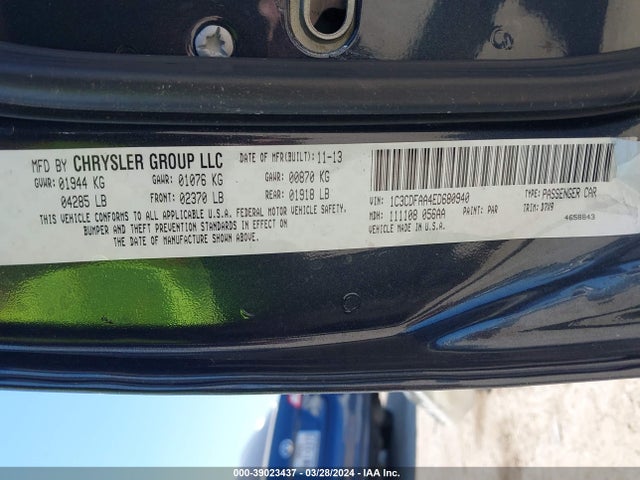 Dodge DART SE 2014 1C3CDFAA4ED680940 Image 9