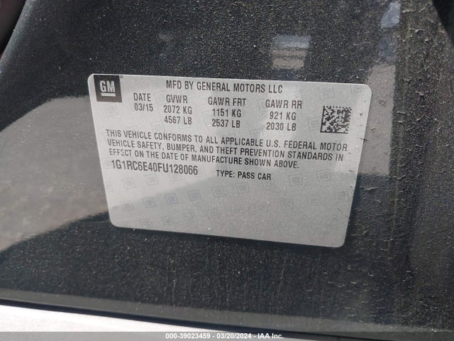 Chevrolet Volt 2015 1G1RC6E40FU128066 Image 9