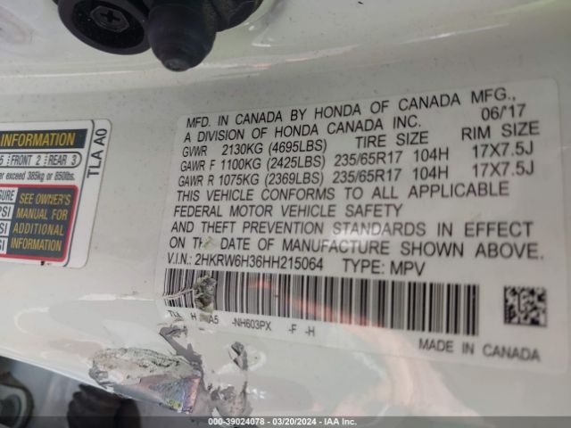 2HKRW6H36HH215064 Honda CR-V LX