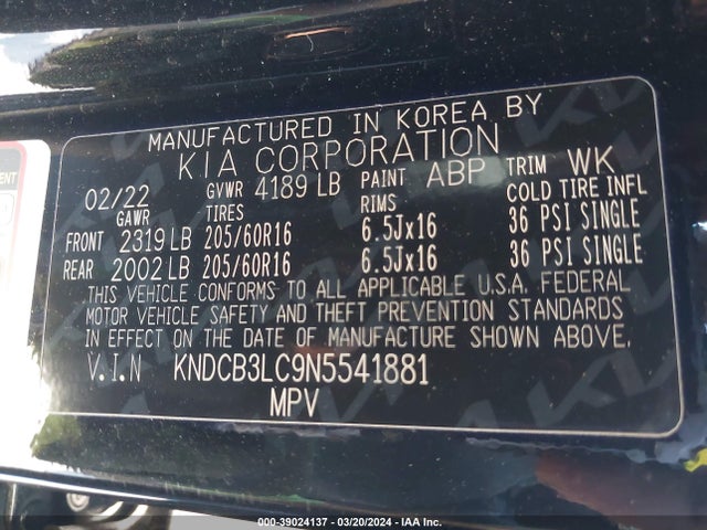 KIA Niro Lxs 2022 KNDCB3LC9N5541881 Image 9