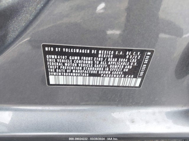 3VWEM7BU9NM007856 Volkswagen Jetta 1.5t Se