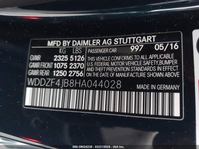 WDDZF4JB8HA044028 Mercedes-Benz E 300