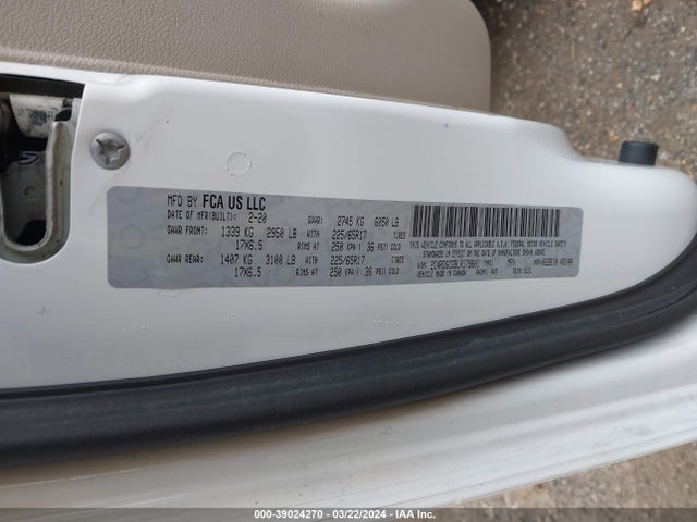 Dodge Grand Caravan Sxt 2020 2C4RDGCG9LR179601 Image 9