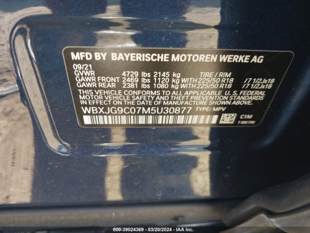 WBXJG9C07M5U30877 BMW X1 Xdrive28i