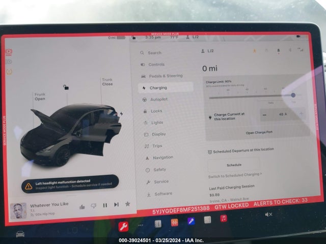 5YJYGDEF8MF251388 Tesla Model Y Performance Dual Motor All-wheel Drive