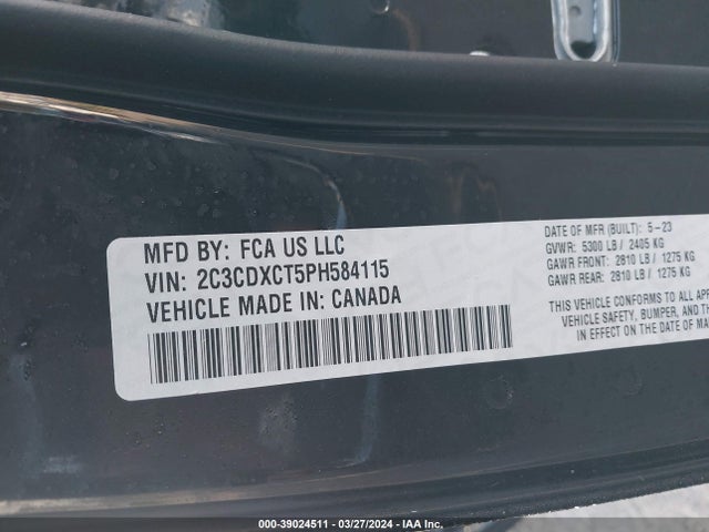 Dodge CHARGER R/T 2023 2C3CDXCT5PH584115 Image 9