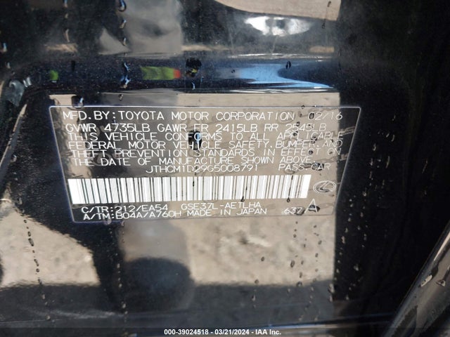 Lexus IS 300 2016 JTHCM1D29G5008791 Image 9