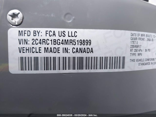 Chrysler Pacifica Touring L 2021 2C4RC1BG4MR519899 Image 9