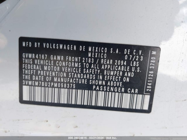 3VWEM7BU2PM058375 Volkswagen Jetta 1.5t Se