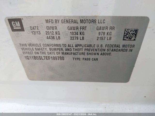 Chevrolet Malibu 1ls 2014 1G11B5SL7EF189780 Image 9