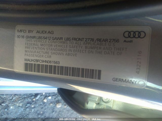 WAUH2BFC9HN061563 Audi A6 3.0t Premium Plus