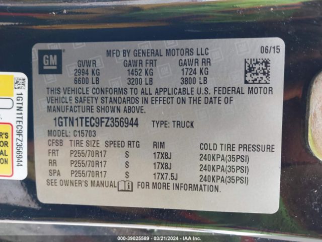 1GTN1TEC9FZ356944 GMC SIERRA 1500