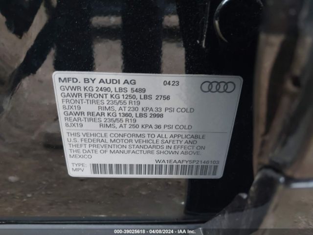 2023 AUDI Q5 WA1EAAFY5P2146103 Photo 8