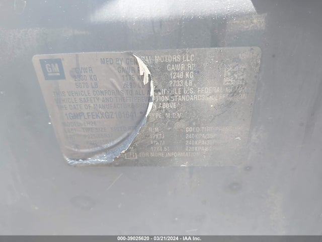 Chevrolet EQUINOX LT 2016 1GNFLFEKXGZ101641 Image 9
