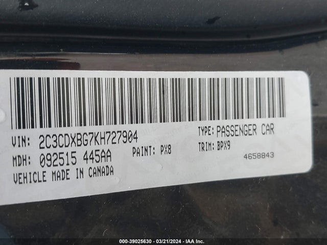 Dodge Charger Sxt Rwd 2019 2C3CDXBG7KH727904 Image 9