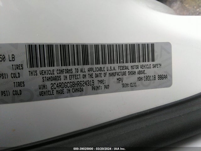 Dodge Grand Caravan Sxt 2017 2C4RDGCG8HR624319 Image 9