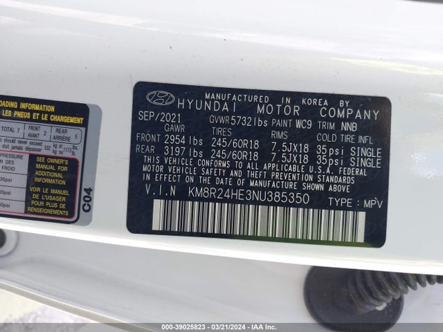 Hyundai Palisade Sel 2022 KM8R24HE3NU385350 Image 9