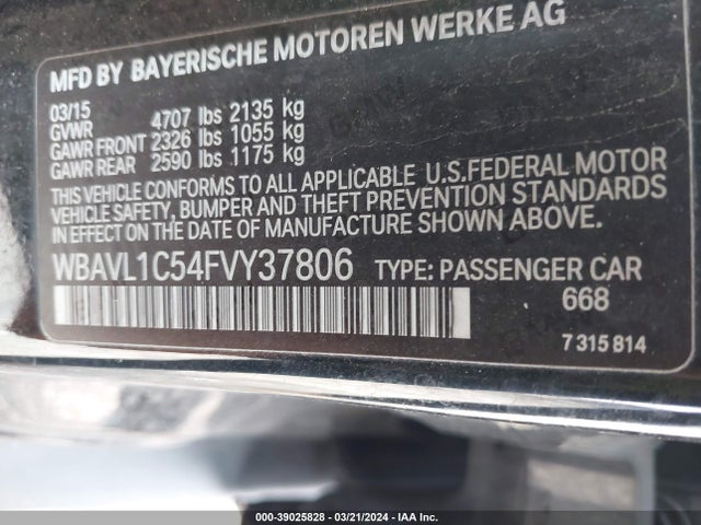 BMW X1 Xdrive28i 2015 WBAVL1C54FVY37806 Image 9
