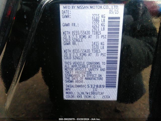 5N1AL0MM9FC532889 Infiniti QX60