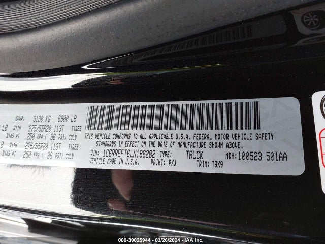 1C6RREFT6LN186282 RAM 1500 Lone Star  4x2 5'7 Box