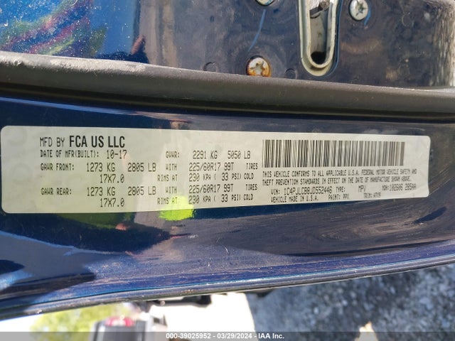 1C4PJLCB8JD552446 Jeep Cherokee Latitude Fwd