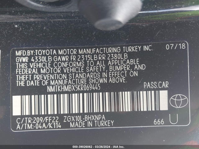 Toyota C-HR XLE 2019 NMTKHMBX5KR069445 Image 9