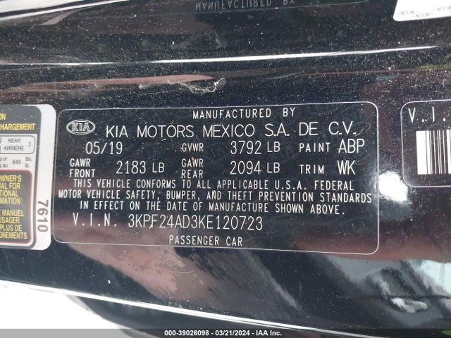 KIA Forte Lxs 2019 3KPF24AD3KE120723 Image 9
