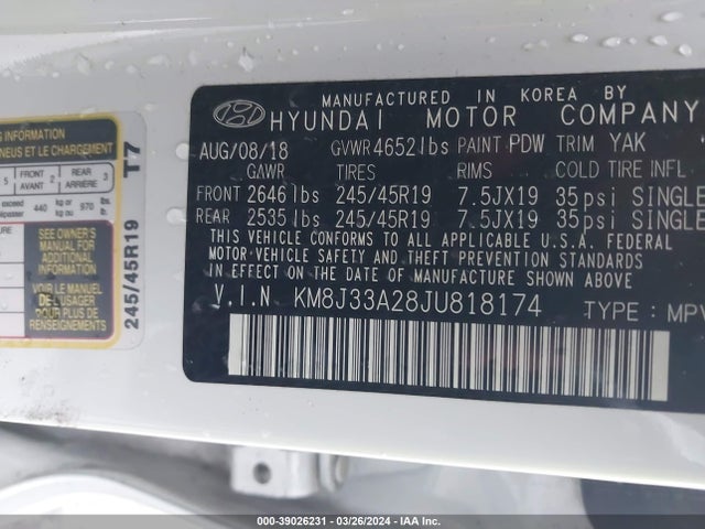 Hyundai Tucson Value 2018 KM8J33A28JU818174 Image 9