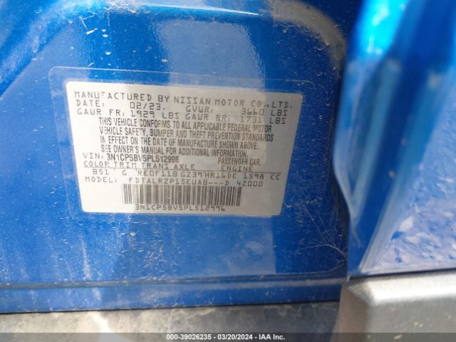 3N1CP5BV5PL512996 Nissan Kicks S Xtronic Cvt