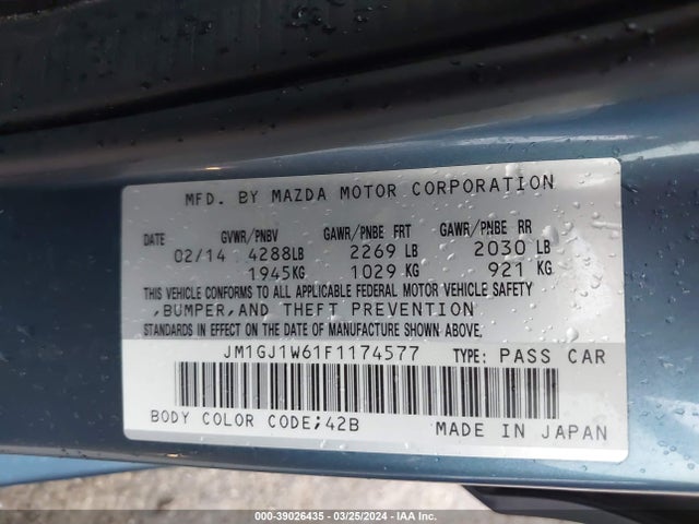 JM1GJ1W61F1174577 Mazda Mazda6 I Grand Touring