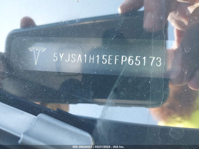 Tesla Model S P85 2014 5YJSA1H15EFP65173 Image 9