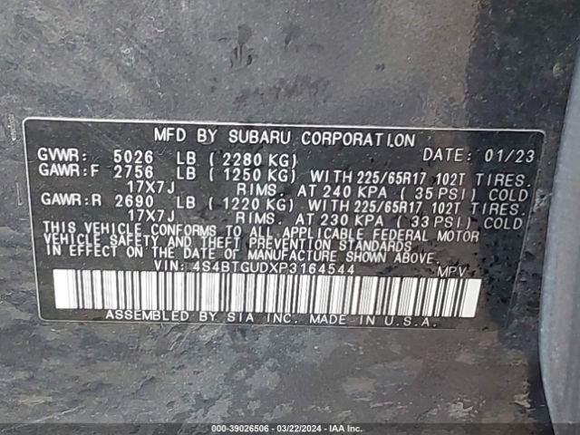 4S4BTGUDXP3164544 Subaru Outback Wilderness