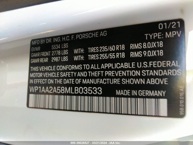 2021 PORSCHE MACAN WP1AA2A58MLB03533 Photo 8