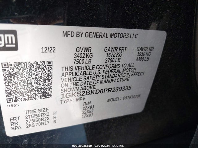 GMC Yukon 4wd Slt 2023 1GKS2BKD6PR239335 Image 9