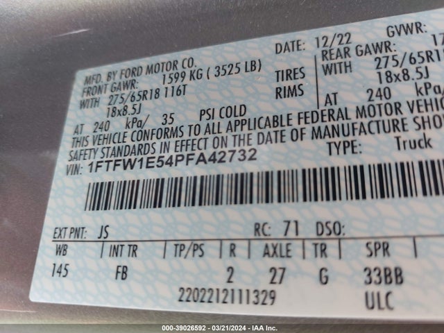 Ford F-150 Xlt 2023 1FTFW1E54PFA42732 Image 9