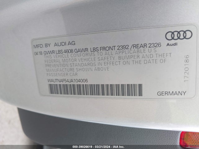 Audi A5 2.0t Premium 2018 WAUTNAF54JA104006 Image 9
