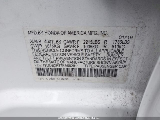 19UDE2F37KA002911 Acura Ilx Standard