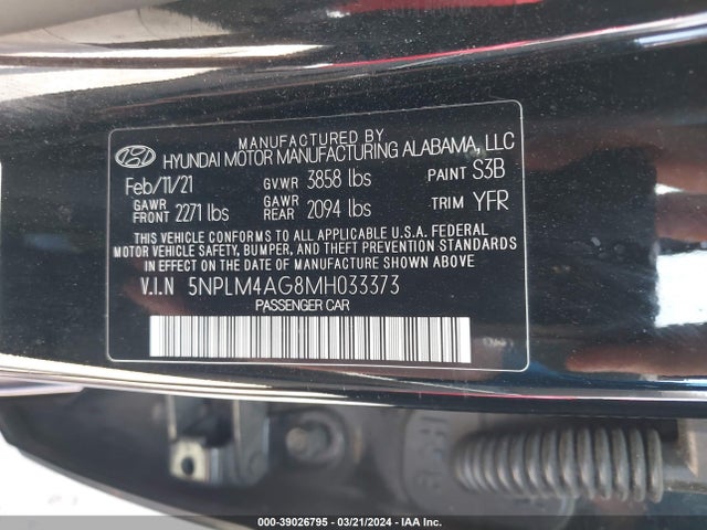 Hyundai ELANTRA SEL 2021 5NPLM4AG8MH033373 Image 9