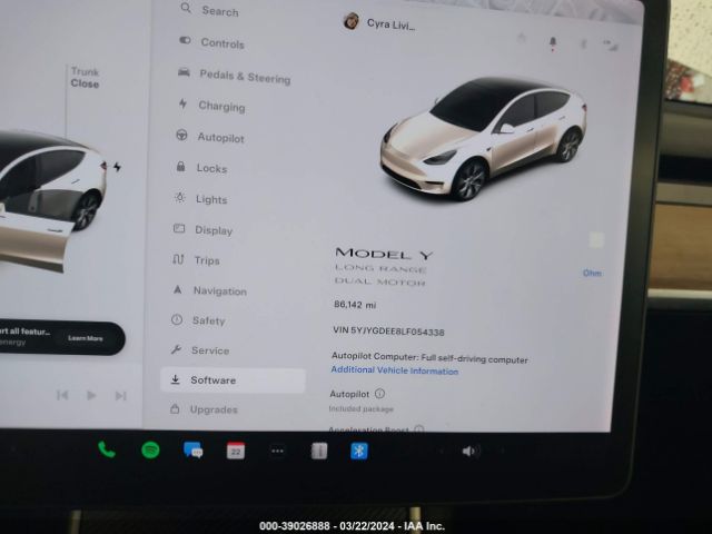 5YJYGDEE8LF054338 Tesla Model Y Long Range Dual Motor All-wheel Drive