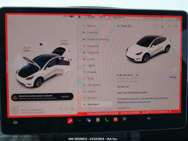 2022 TESLA MODEL Y 7SAYGDEEXNF321288 Photo 6