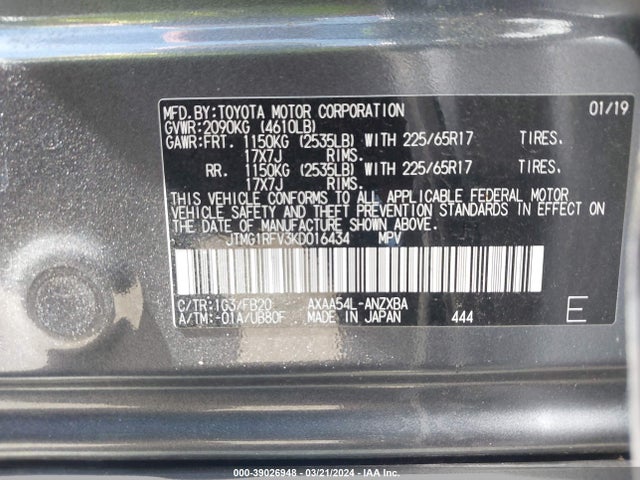 Toyota RAV4 LE 2019 JTMG1RFV3KD016434 Image 9